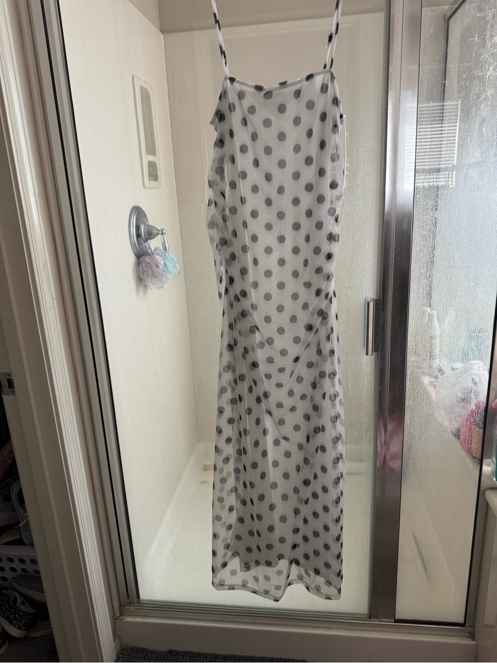 Polka Dot Sheer Slip Skirt - White with Black Dots Hyfve